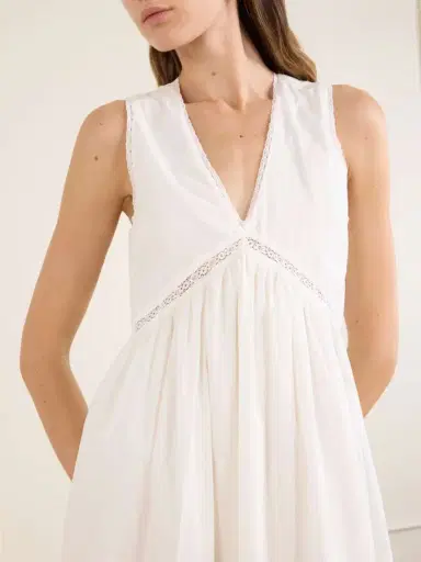 Faithfull Fiora Lace-trimmed Cotton Midi Dress | Thumbnail 4 Faithfull Fiora Lace-trimmed Cotton Midi Dress | Thumbnail 4