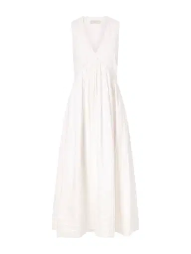 Faithfull Fiora Lace-trimmed Cotton Midi Dress | Thumbnail 1 Faithfull Fiora Lace-trimmed Cotton Midi Dress | Thumbnail 1