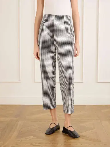 Faithfull Claudine Checked Cotton Straight-leg Capri Pants | Thumbnail 3
