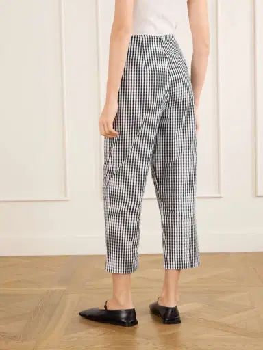 Faithfull Claudine Checked Cotton Straight-leg Capri Pants | Thumbnail 4