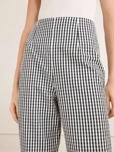 Faithfull Claudine Checked Cotton Straight-leg Capri Pants | Thumbnail 5
