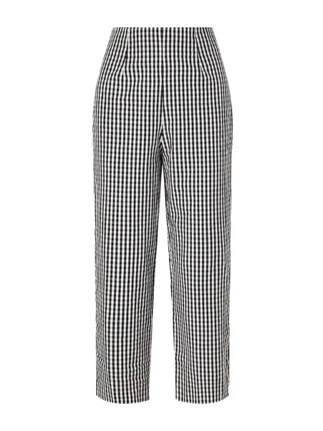 Claudine Checked Cotton Straight-leg Capri Pants