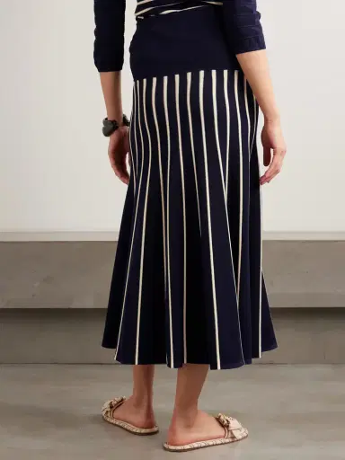 Zimmermann Luna Button-detailed Pleated Striped Knitted Midi Skirt | Thumbnail 3 Zimmermann Luna Button-detailed Pleated Striped Knitted Midi Skirt | Thumbnail 3