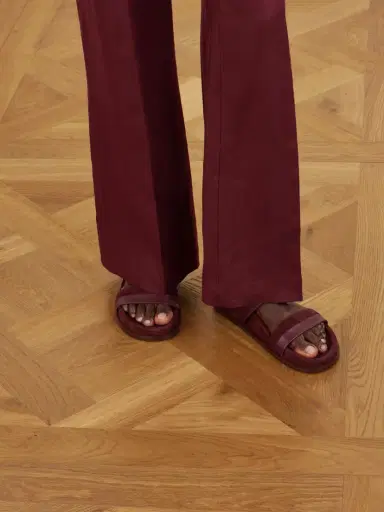 Gabriela Hearst Low Striker Paneled Suede And Leather Sandals | Thumbnail 2