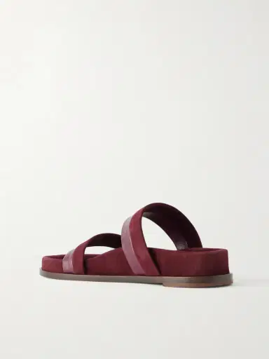 Gabriela Hearst Low Striker Paneled Suede And Leather Sandals | Thumbnail 3