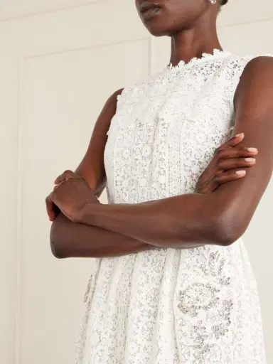 Erdem Crystal-embellished Cotton-guipure Lace Midi Dress | Thumbnail 4