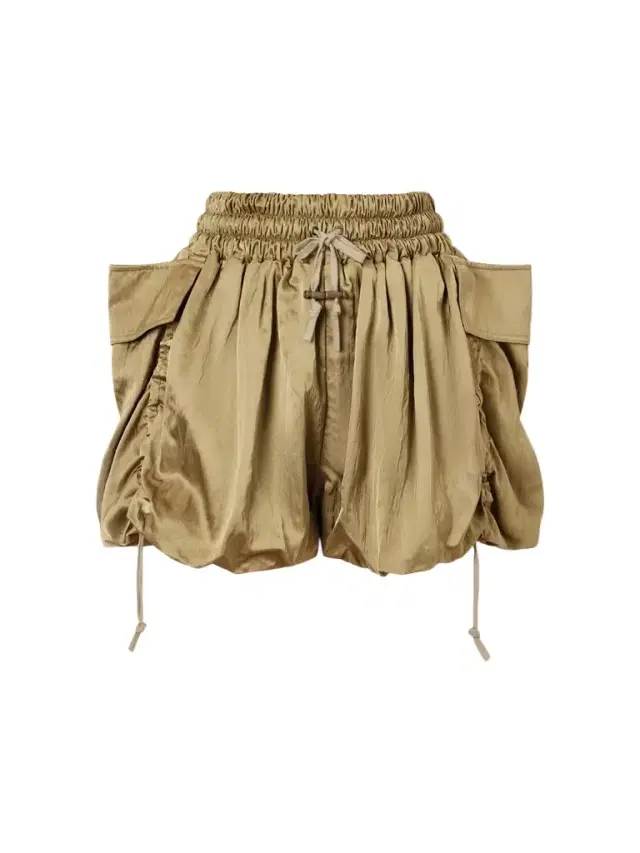Gathered Satin Shorts