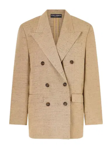 Dolce & Gabbana Double-breasted Oversized Woven Blazer | Thumbnail 1 Dolce & Gabbana Double-breasted Oversized Woven Blazer | Thumbnail 1