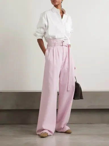 AGOLDE + Maria Mcmanus Corset Belted Pintucked High-rise Wide-leg Organic Jeans | Thumbnail 2 AGOLDE + Maria Mcmanus Corset Belted Pintucked High-rise Wide-leg Organic Jeans | Thumbnail 2