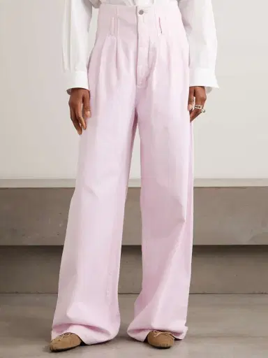AGOLDE + Maria Mcmanus Corset Belted Pintucked High-rise Wide-leg Organic Jeans | Thumbnail 3 AGOLDE + Maria Mcmanus Corset Belted Pintucked High-rise Wide-leg Organic Jeans | Thumbnail 3