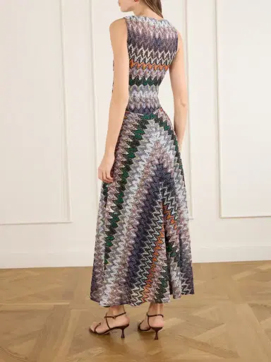 Missoni Gathered Striped Metallic Crochet-knit Maxi Dress | Thumbnail 3 Missoni Gathered Striped Metallic Crochet-knit Maxi Dress | Thumbnail 3