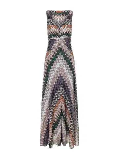 Missoni Gathered Striped Metallic Crochet-knit Maxi Dress | Thumbnail 1 Missoni Gathered Striped Metallic Crochet-knit Maxi Dress | Thumbnail 1