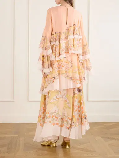 La DoubleJ Naiad Asymmetric Tiered Floral-print Silk-chiffon Maxi Dress | Thumbnail 3 La DoubleJ Naiad Asymmetric Tiered Floral-print Silk-chiffon Maxi Dress | Thumbnail 3
