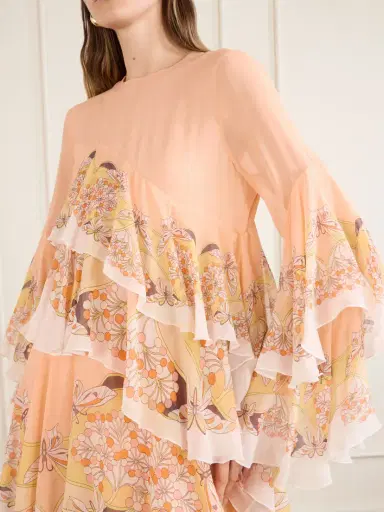 La DoubleJ Naiad Asymmetric Tiered Floral-print Silk-chiffon Maxi Dress | Thumbnail 4 La DoubleJ Naiad Asymmetric Tiered Floral-print Silk-chiffon Maxi Dress | Thumbnail 4