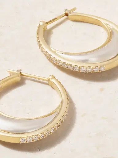 L’Atelier Nawbar Bloop 18-karat Gold Diamond Hoop Earrings | Thumbnail 3