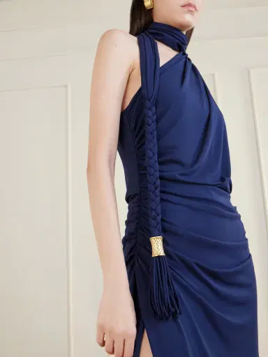 Simkhai Moira Tussled Ruched Stretch-jersey Gown | Thumbnail 4 Simkhai Moira Tussled Ruched Stretch-jersey Gown | Thumbnail 4