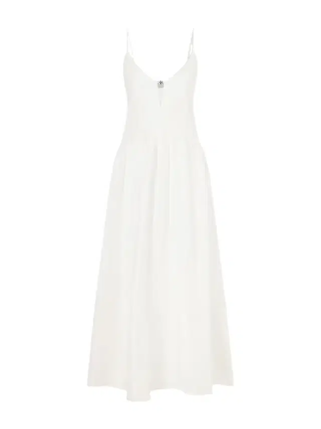Waisted Linen And Silk Blend Maxi Dress