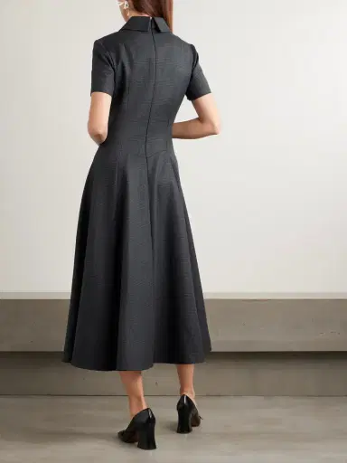 Emilia Wickstead Jody Paneled Prince Of Wales Checked Wool-blend Midi Shirt Dress | Thumbnail 3