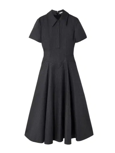 Emilia Wickstead Jody Paneled Prince Of Wales Checked Wool-blend Midi Shirt Dress | Thumbnail 1