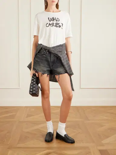 R13 Printed Cotton And Cashmere-blend T-shirt | Thumbnail 2