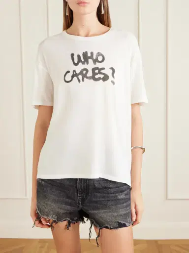 R13 Printed Cotton And Cashmere-blend T-shirt | Thumbnail 3