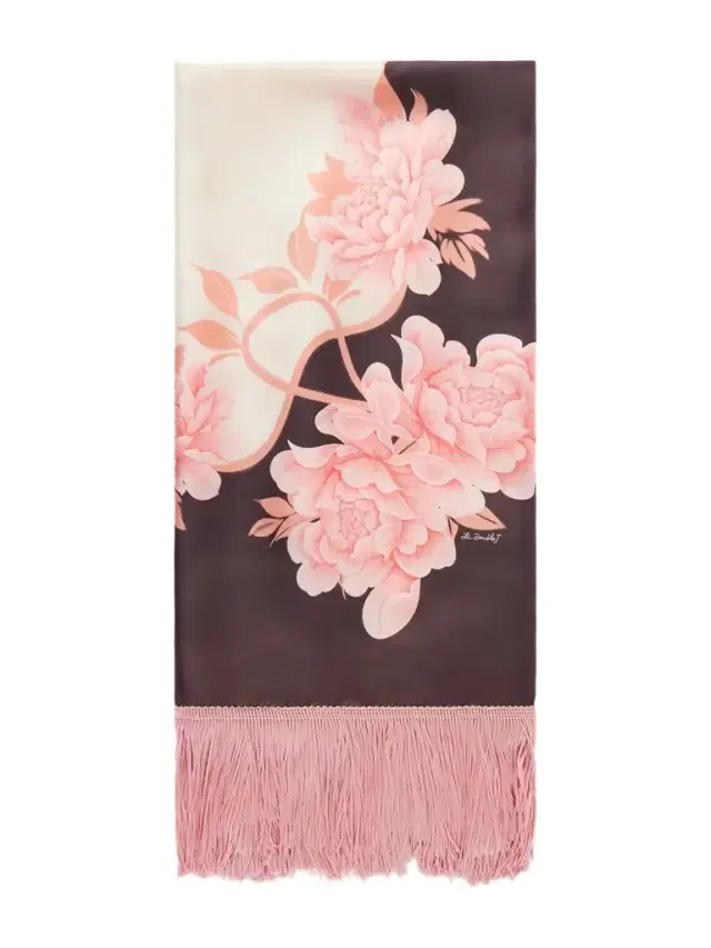 Fringed Floral-print Silk-twill Scarf