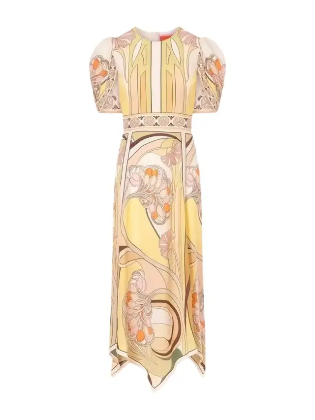 Cherie Printed Silk Midi Dress