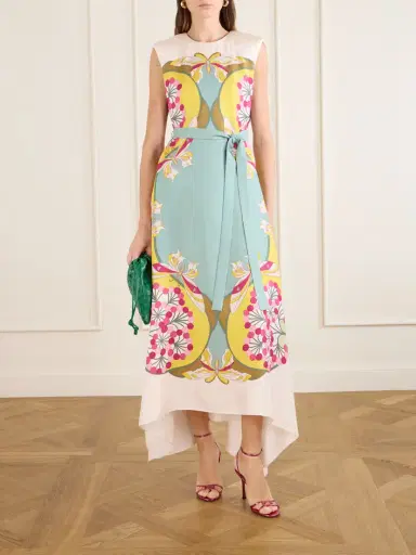 La DoubleJ San Carlo Belted Printed Silk Maxi Dress | Thumbnail 2
