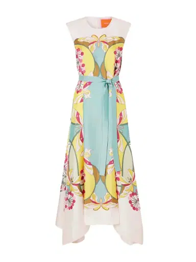 La DoubleJ San Carlo Belted Printed Silk Maxi Dress | Thumbnail 1