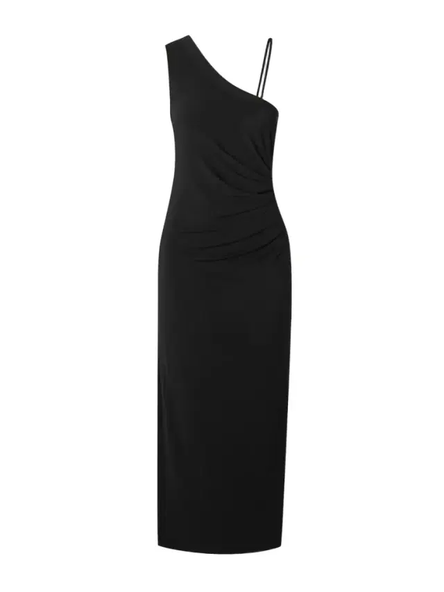 Beachwear One-shoulder Ruched Stretch-jersey Midi Dress