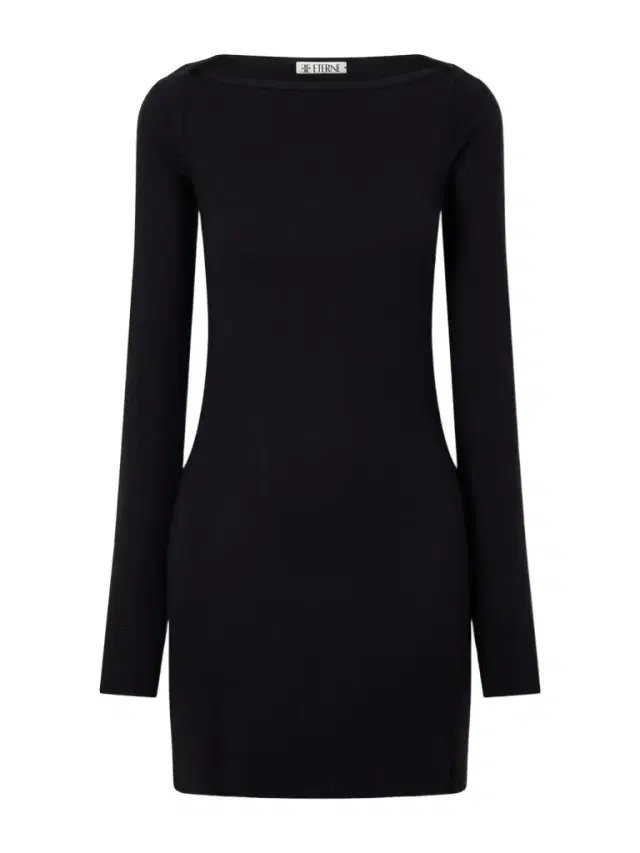 Ribbed Jersey Mini Dress