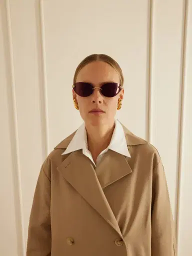 Cartier Eyewear Panthère De Cartier Rimless Cat-eye Gold-tone Sunglasses | Thumbnail 2