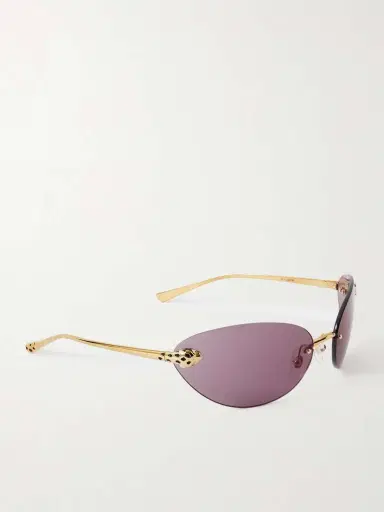 Cartier Eyewear Panthère De Cartier Rimless Cat-eye Gold-tone Sunglasses | Thumbnail 3