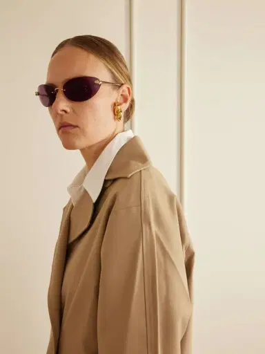 Cartier Eyewear Panthère De Cartier Rimless Cat-eye Gold-tone Sunglasses | Thumbnail 4