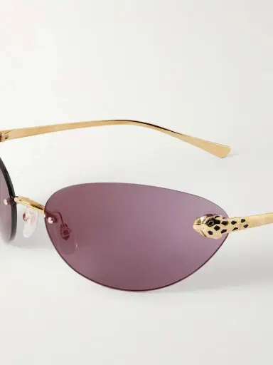 Cartier Eyewear Panthère De Cartier Rimless Cat-eye Gold-tone Sunglasses | Thumbnail 5