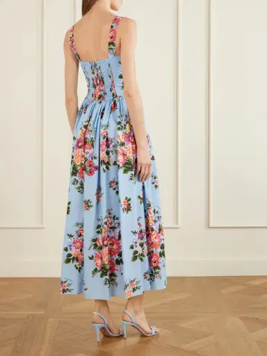 Dolce & Gabbana Tiered Floral-print Cotton-poplin Midi Dress | Thumbnail 3 Dolce & Gabbana Tiered Floral-print Cotton-poplin Midi Dress | Thumbnail 3