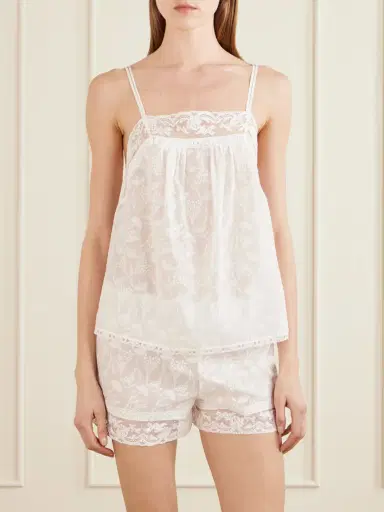 Eres Floralie Embroidered Cotton-blend Shorts | Thumbnail 3