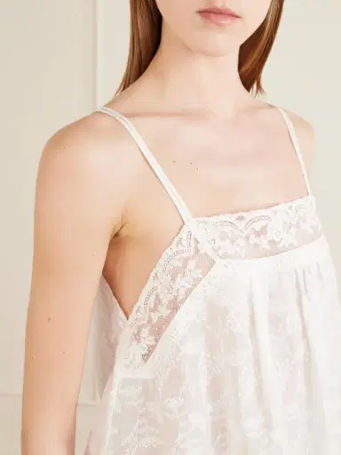 Eres Amande Embroidered Lace-trimmed Cotton-blend Voile Top | Thumbnail 4 Eres Amande Embroidered Lace-trimmed Cotton-blend Voile Top | Thumbnail 4