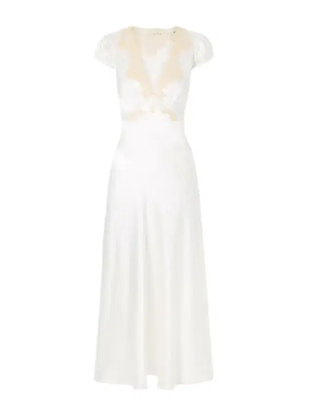 DÔEN Coraline Corded Lace-trimmed Silk-satin Midi Dress