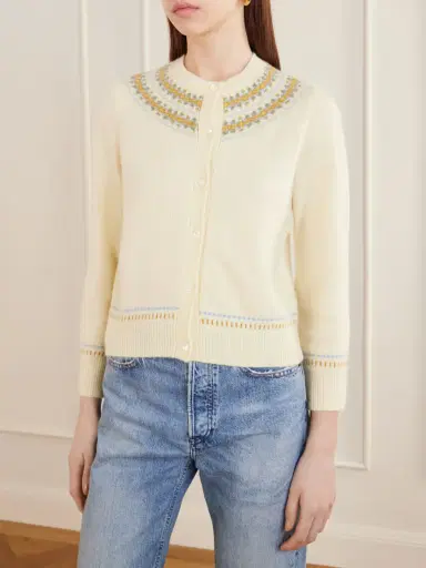 DÔEN Olympe Jacquard-knit Wool-blend Cardigan | Thumbnail 3 DÔEN Olympe Jacquard-knit Wool-blend Cardigan | Thumbnail 3