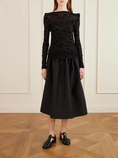 Junya Watanabe Polka-dot Flocked Cotton-jersey Blouse | Thumbnail 2
