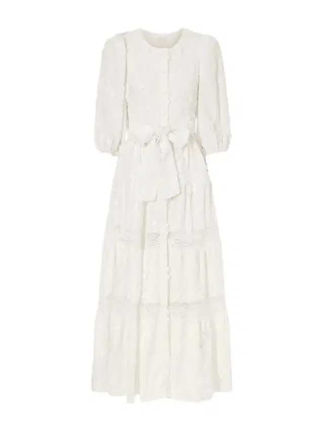 Poppi Belted Tiered Lace-trimmed Broderie Anglaise Cotton Maxi Dress