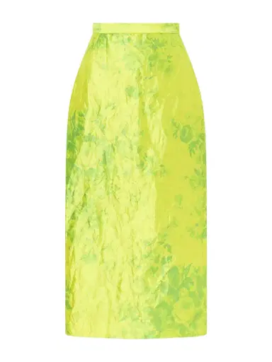 Erdem Floral-print Crinkled-satin Midi Skirt | Thumbnail 1