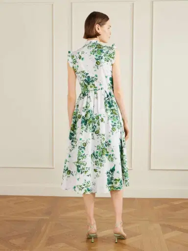 Erdem Ruffled Floral-print Cotton-poplin Midi Shirt Dress | Thumbnail 3