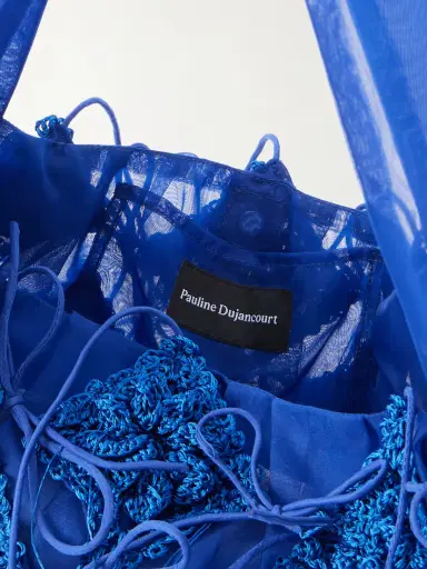 Pauline Dujancourt Fringed Crochet And Lace-trimmed Organza Shoulder Bag | Thumbnail 6 Pauline Dujancourt Fringed Crochet And Lace-trimmed Organza Shoulder Bag | Thumbnail 6