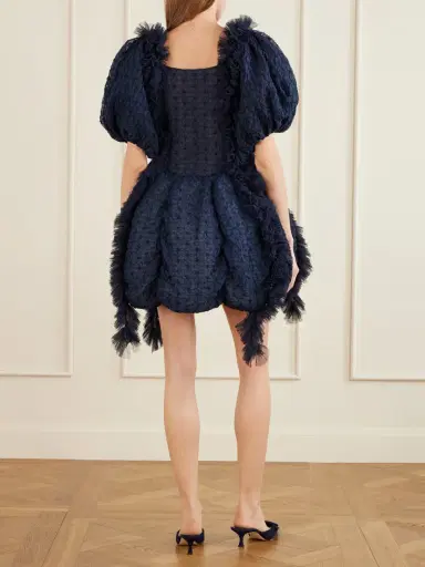 Pauline Dujancourt Flower Smocked Recycled-organza Mini Dress | Thumbnail 3