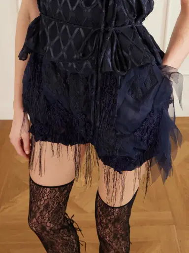 Pauline Dujancourt Argyle Fringed Lace And Crochet-trimmed Tulle Shorts | Thumbnail 4 Pauline Dujancourt Argyle Fringed Lace And Crochet-trimmed Tulle Shorts | Thumbnail 4