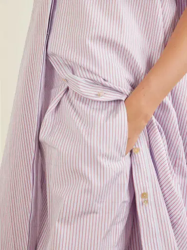 RÙADH Dean Pleated Striped Organic Cotton-poplin Wide-leg Pants | Thumbnail 5