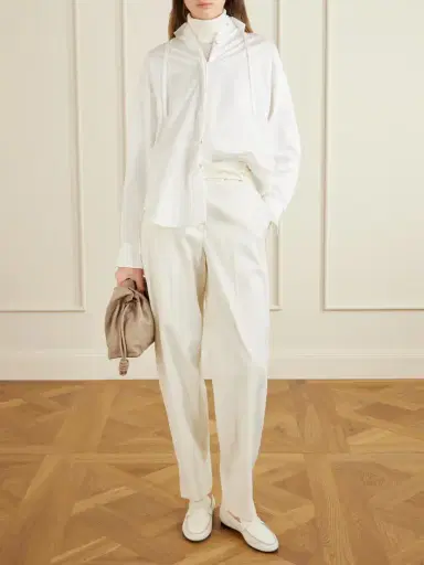 RÙADH The Dune Tie-detailed Cotton-sateen Shirt | Thumbnail 2 RÙADH The Dune Tie-detailed Cotton-sateen Shirt | Thumbnail 2