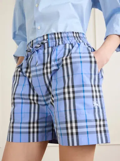 Burberry Plaid Drawstring Cotton Shorts | Thumbnail 5